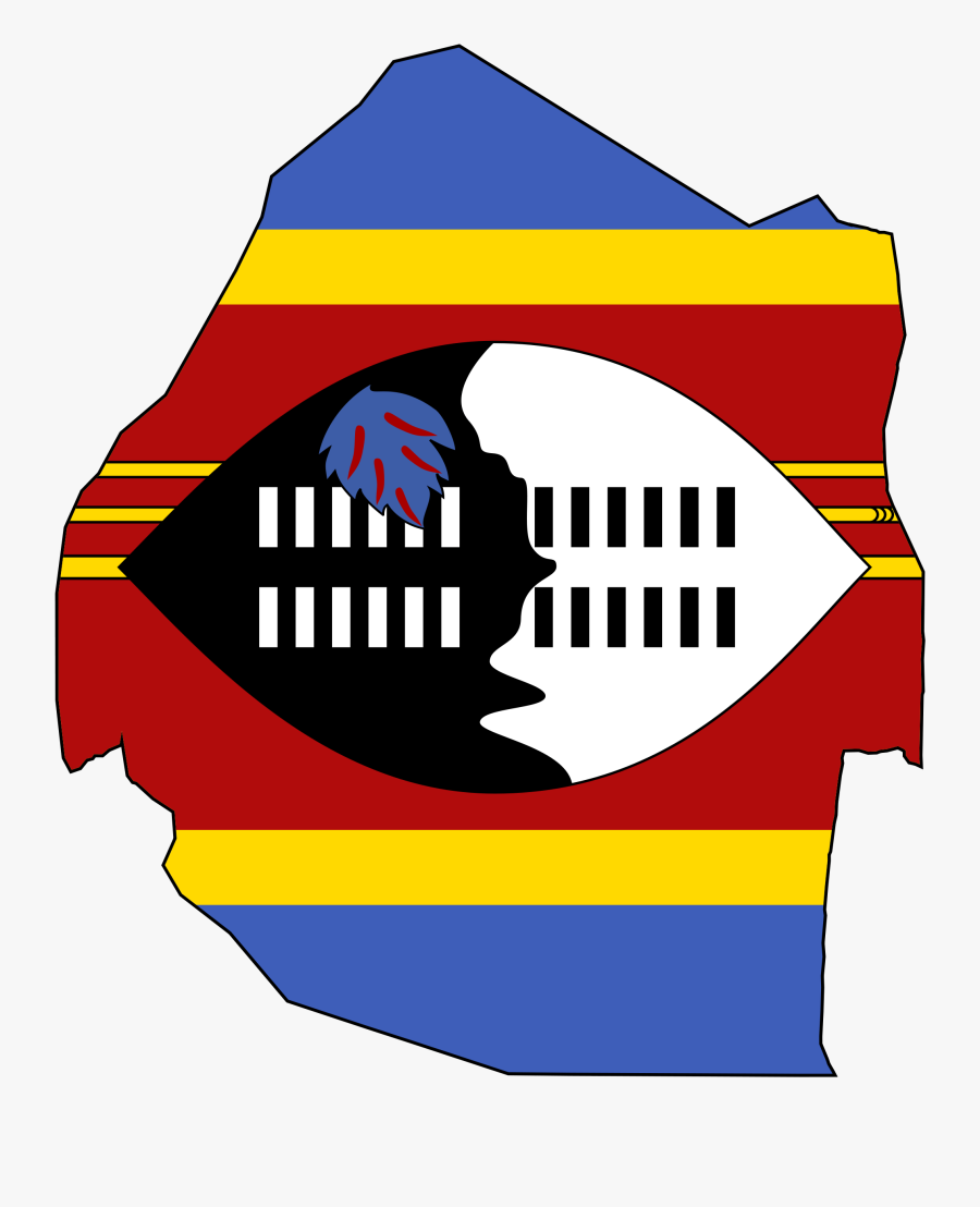 Swaziland Flag Map, Transparent Clipart