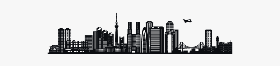Tokyo Skyline Vector Graphics Silhouette Illustration - Tokyo Skyline Silhouette Png, Transparent Clipart