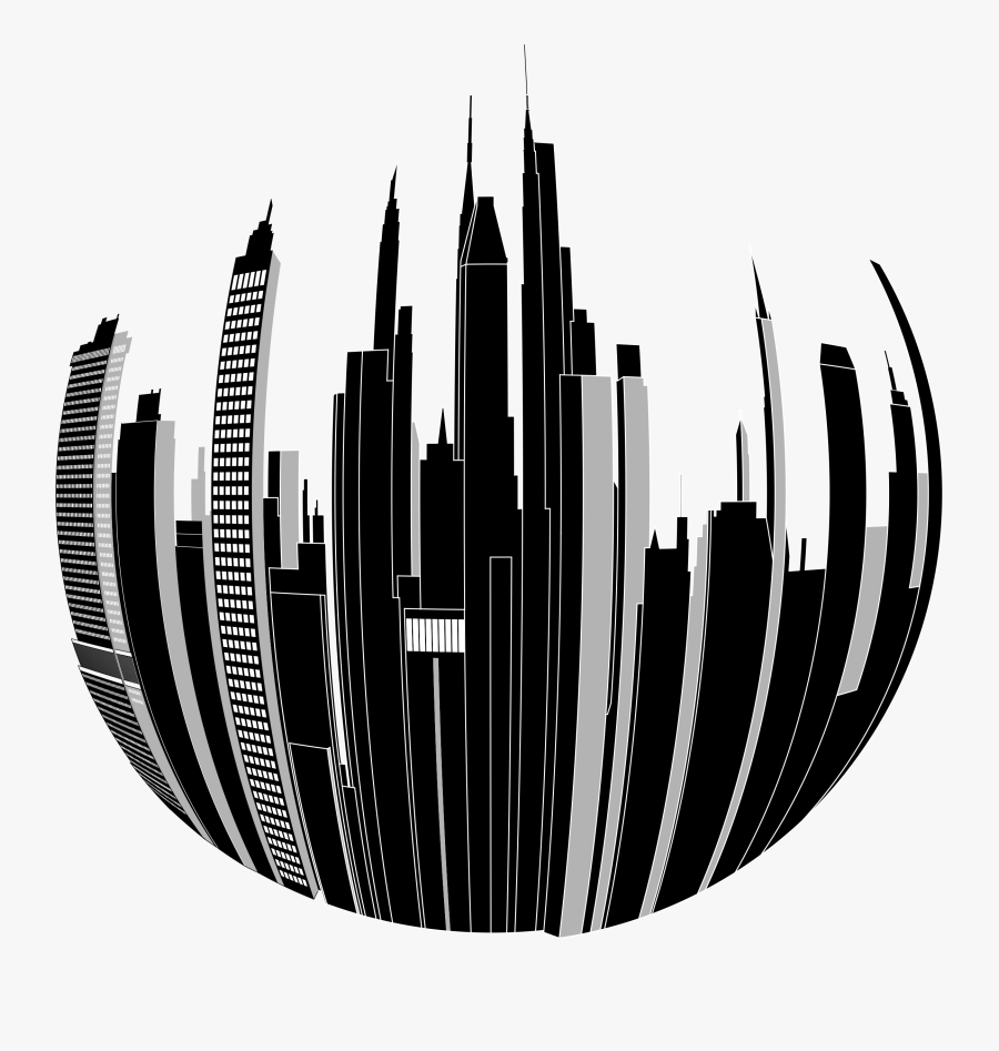 City Building Clipart Black And White Png, Transparent Clipart