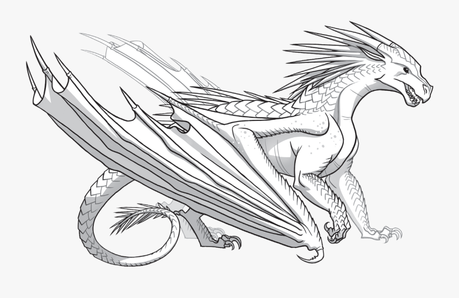 Clip Art Dragon Breathing Fire Drawing - Icewing Wings Of Fire, Transparent Clipart