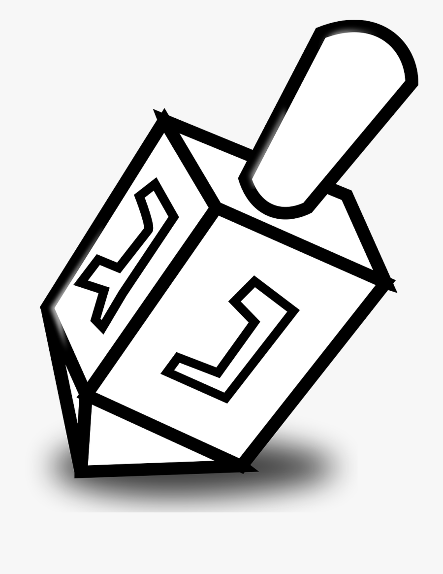 Outline Of A Dreidel, Transparent Clipart