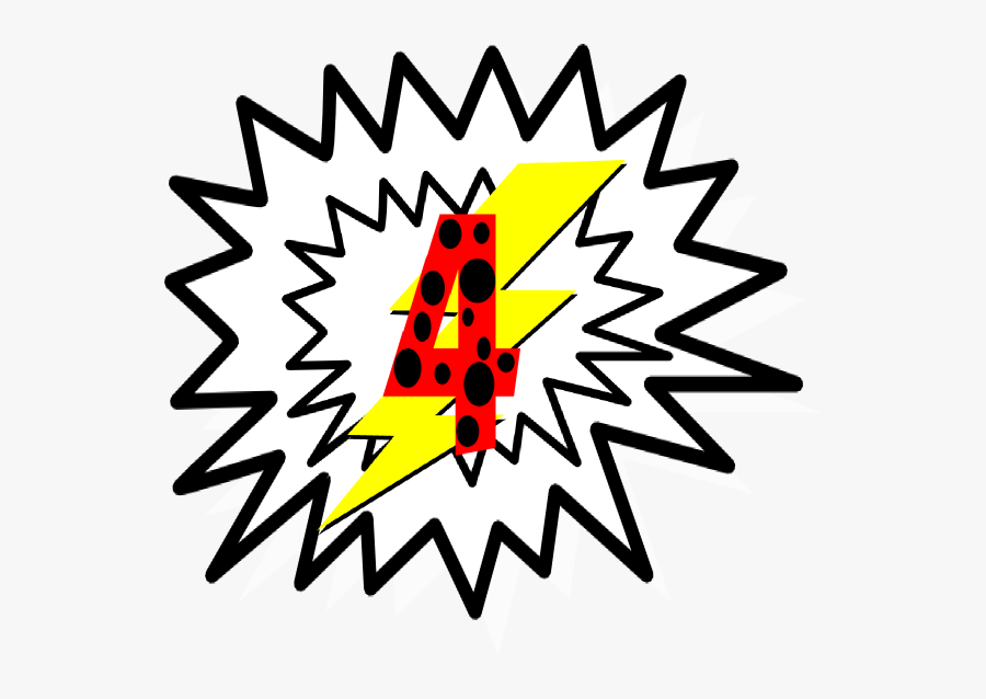Starburst Clipart Png Transparent Png , Png Download - Number 4 Pop Art, Transparent Clipart