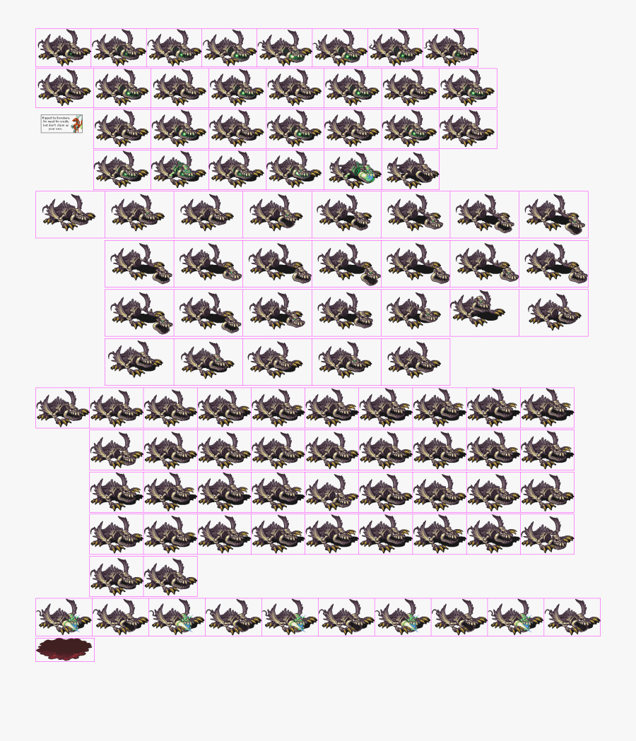 Breath Of Fire - Dragon Sprite Sheet, Transparent Clipart