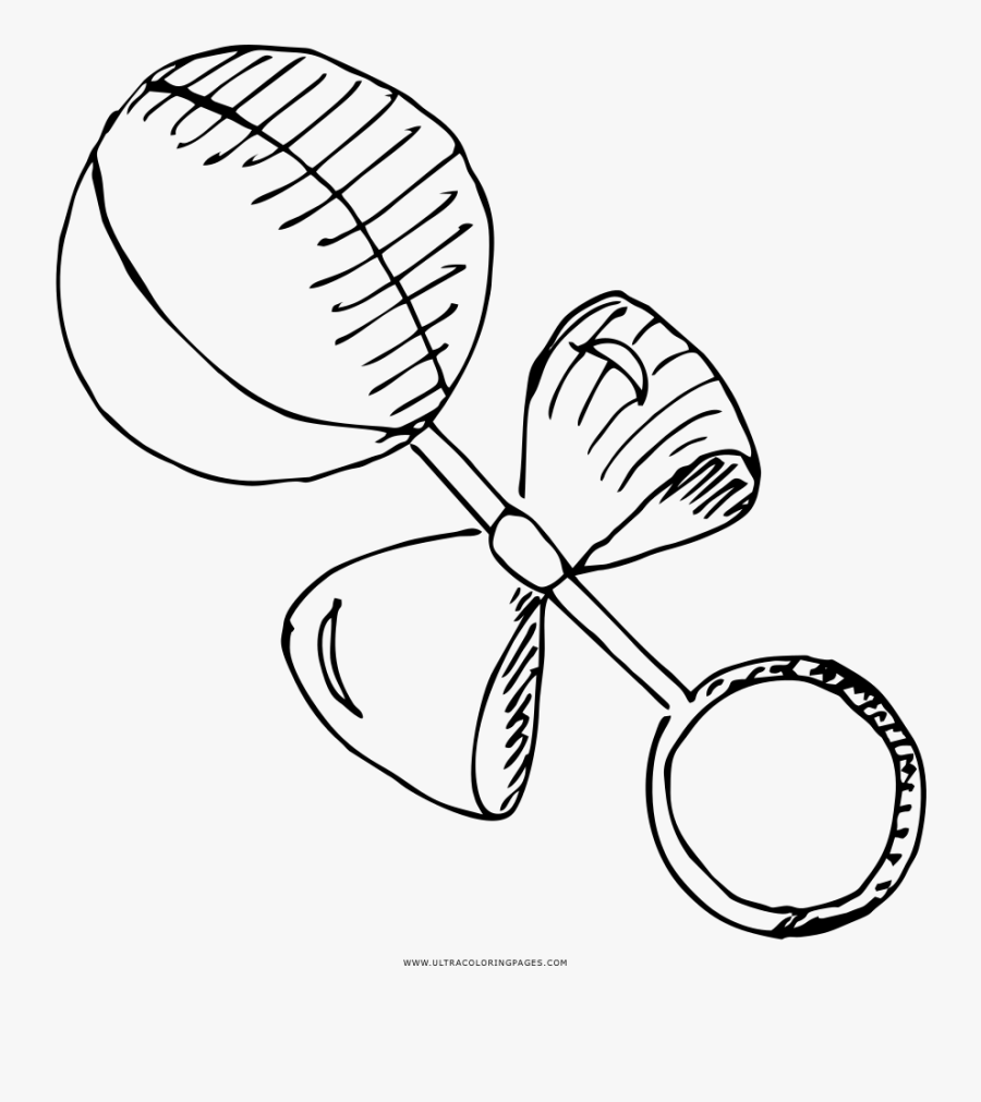 Baby Rattle Coloring Page Ultra Pages Drawing - Drawing, Transparent Clipart
