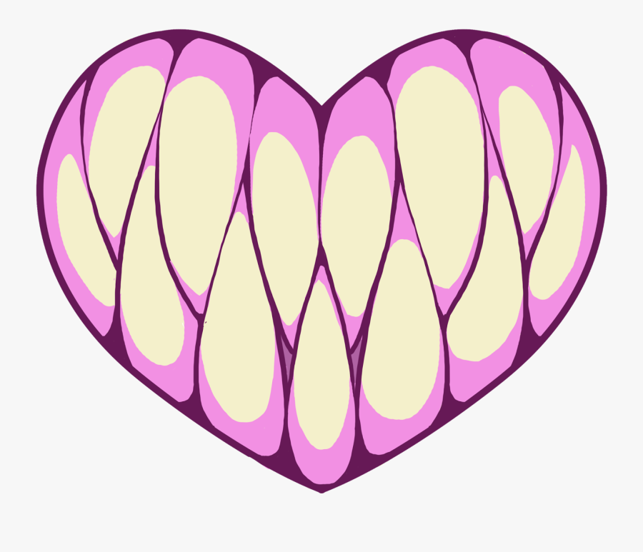 Pastelgoth Teeth Heart Kawaii Monster Sticker Freetoedi - Pastel Goth Stickers Png, Transparent Clipart