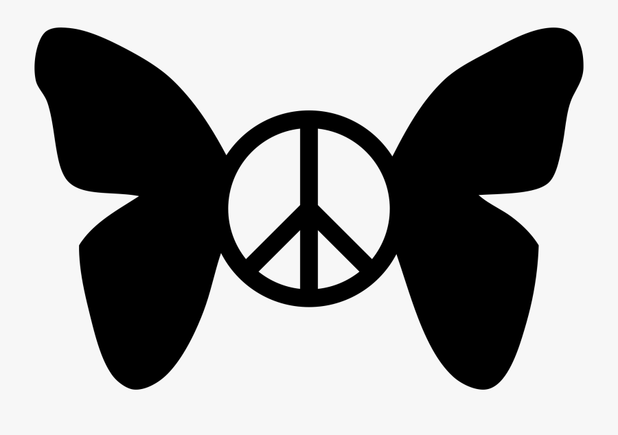 This Free Icons Png Design Of Peace Sign Butterfly - Butterfly Peace Sign, Transparent Clipart