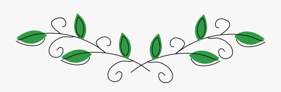 Decorative Green Leaf Divider, Transparent Clipart