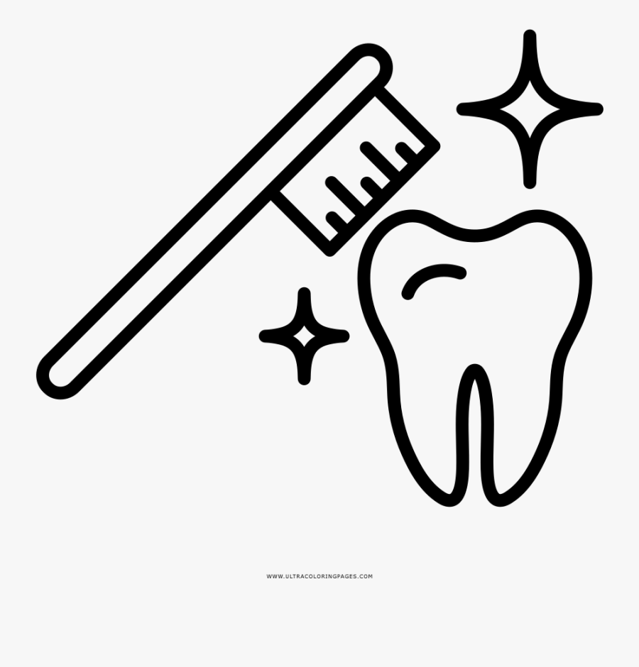 Dental Hygiene Coloring Page - Dibujar Higiene Bucal, Transparent Clipart