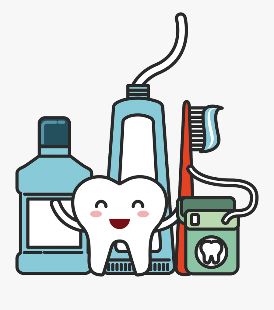 Oral Health Products Cartoon, Transparent Clipart