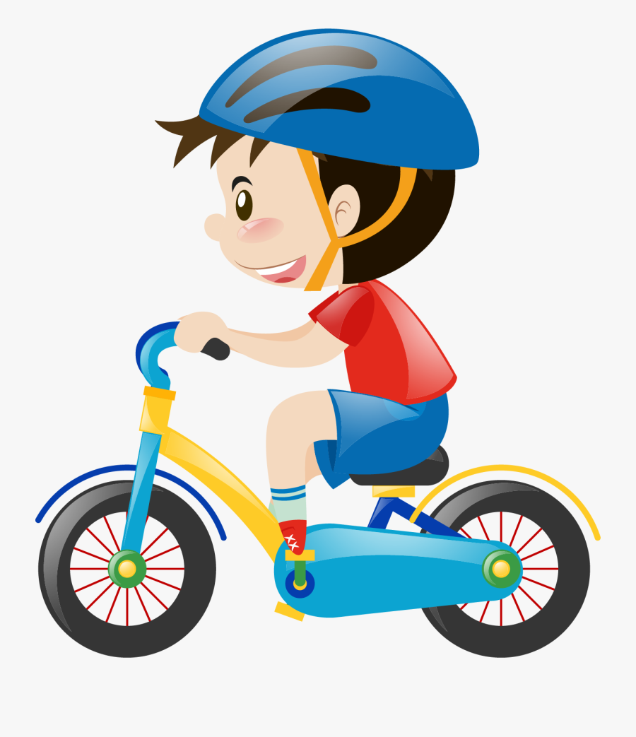 Car Cartoon Child Download Hd Png Clipart - Riding A Bike Cartoon, Transparent Clipart