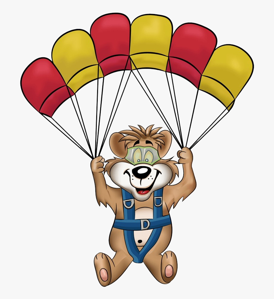 Parachute Png Free Download - Skydiving Cartoon Image Without Background, Transparent Clipart