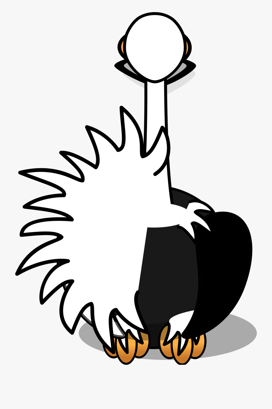 Line Art,silhouette,artwork - Cartoon Ostrich, Transparent Clipart