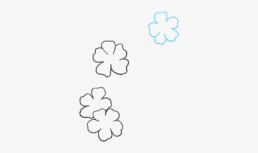 How To Draw Cherry Blossoms - Line Art, Transparent Clipart