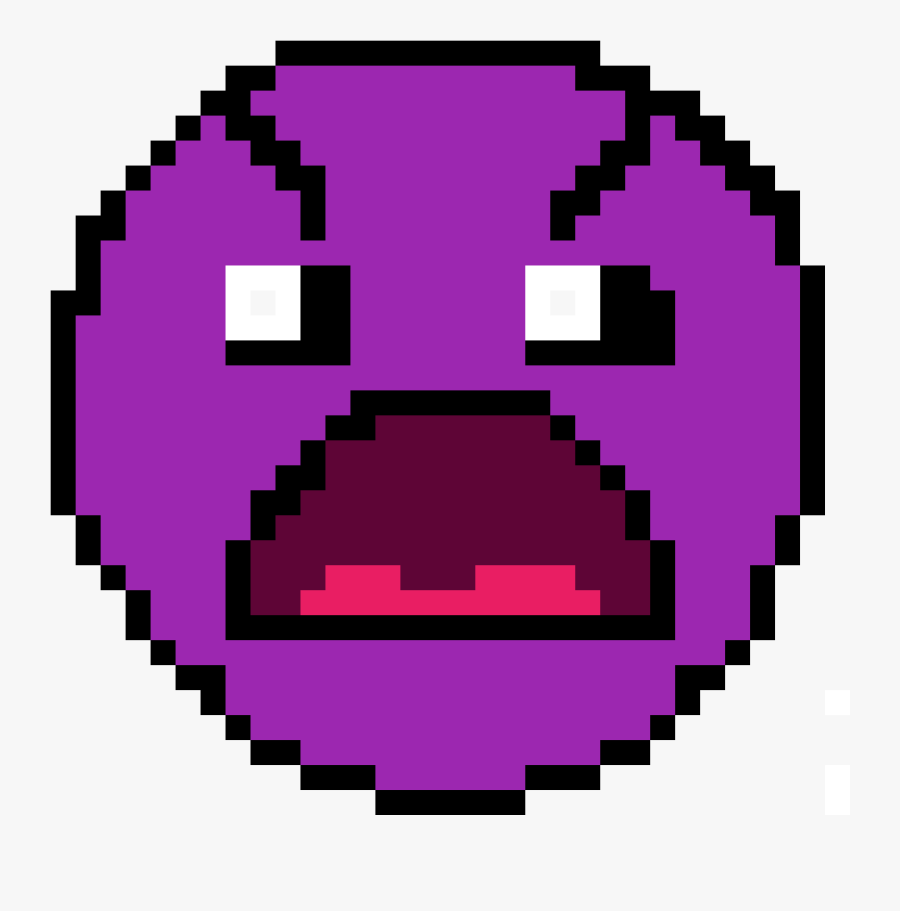 Geometry Dash Insane Difficulty Face - Deadpool Logo Pixel Art, Transparent Clipart