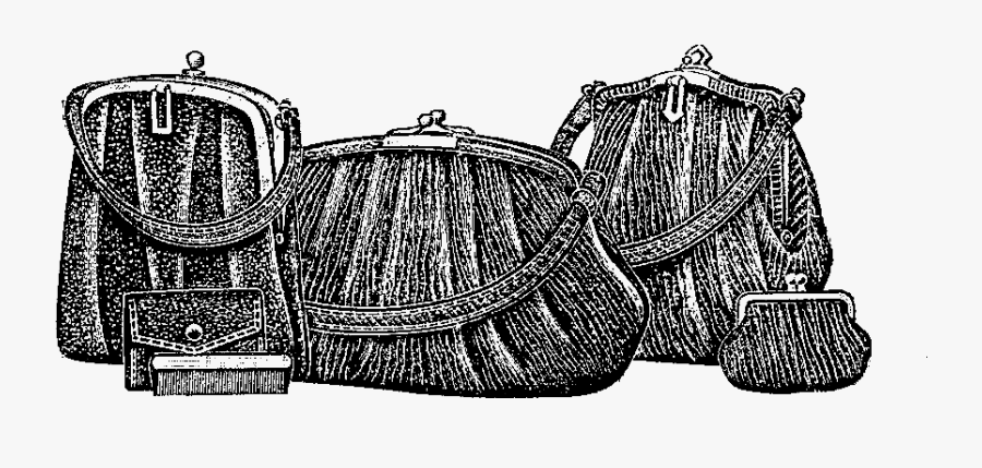 Free Vintage Purse Digital Image Transfers Of - Sketch, Transparent Clipart