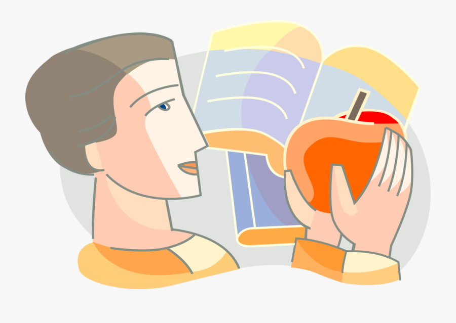 Graphic Scholar With Apple Symbol Of Knowledge Image - Illustration, Transparent Clipart
