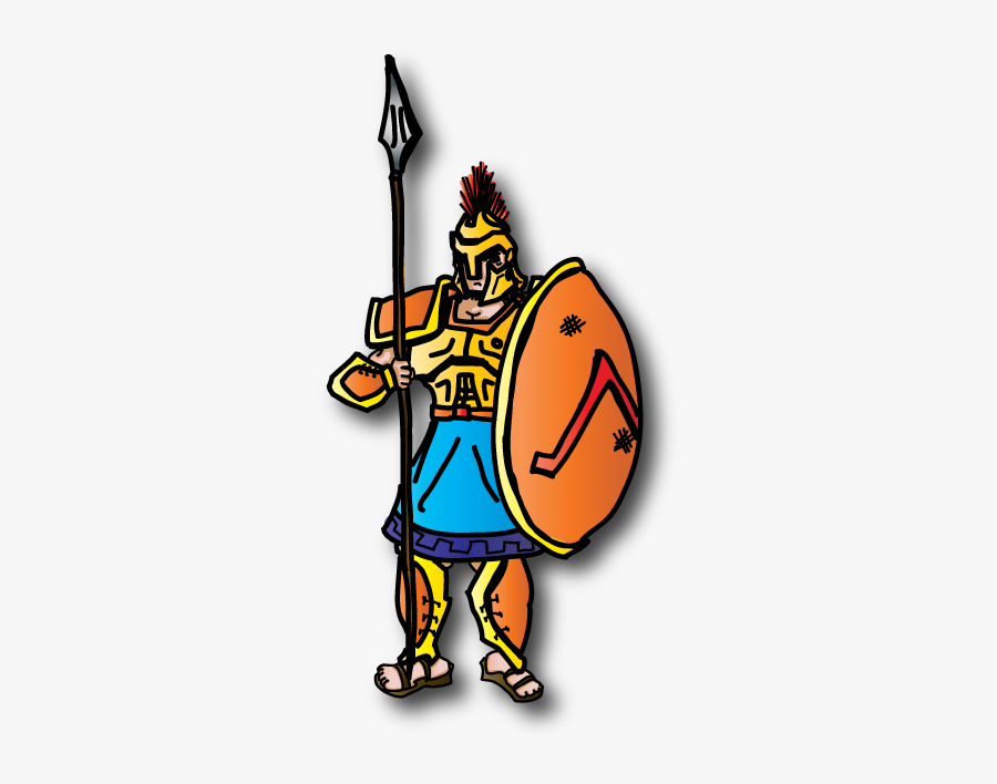 Greek Hoplite From Glory - Cartoon, Transparent Clipart