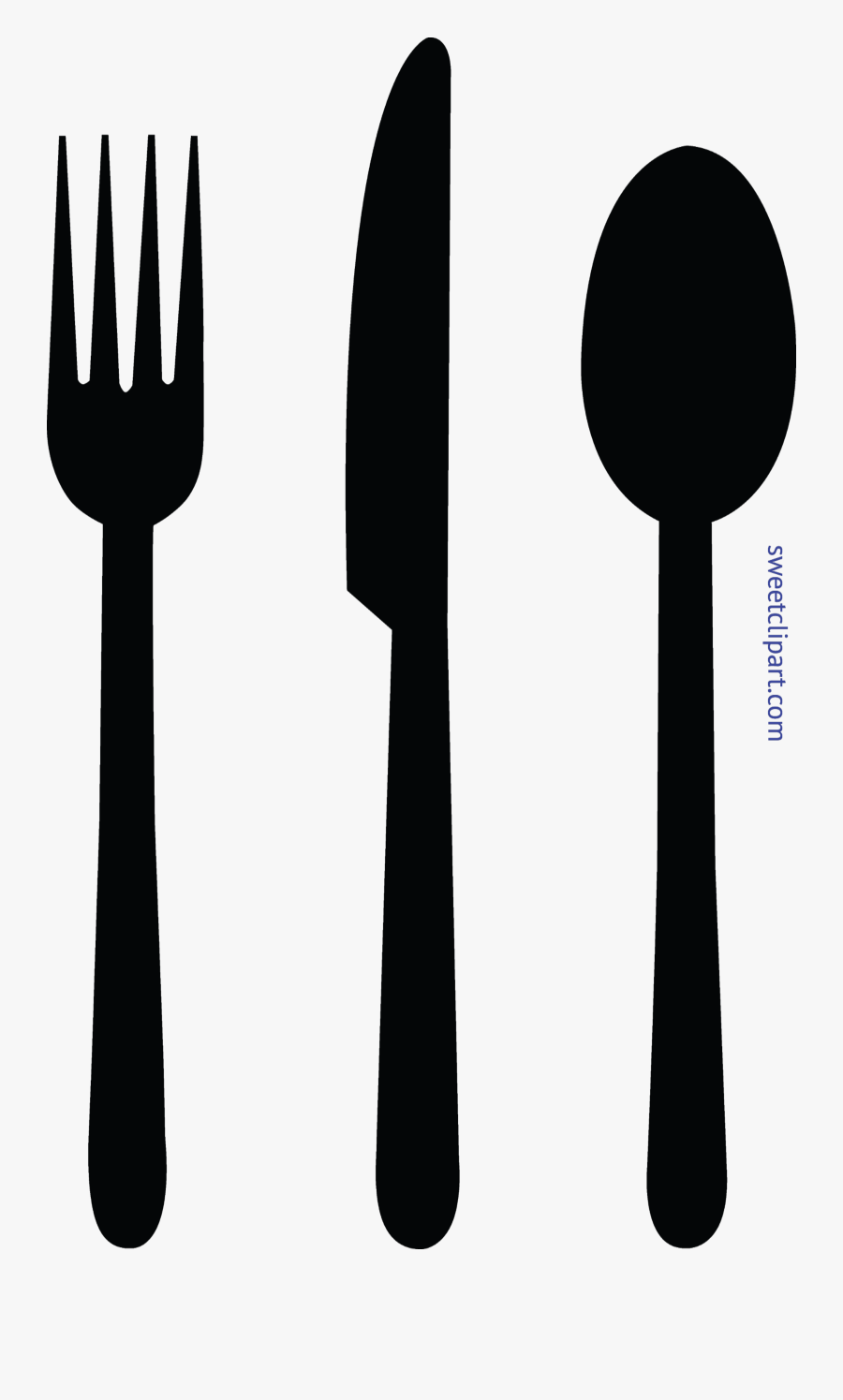 Fork Knife Spoon Black Clip Art - Spoon And Fork Clipart, Transparent Clipart