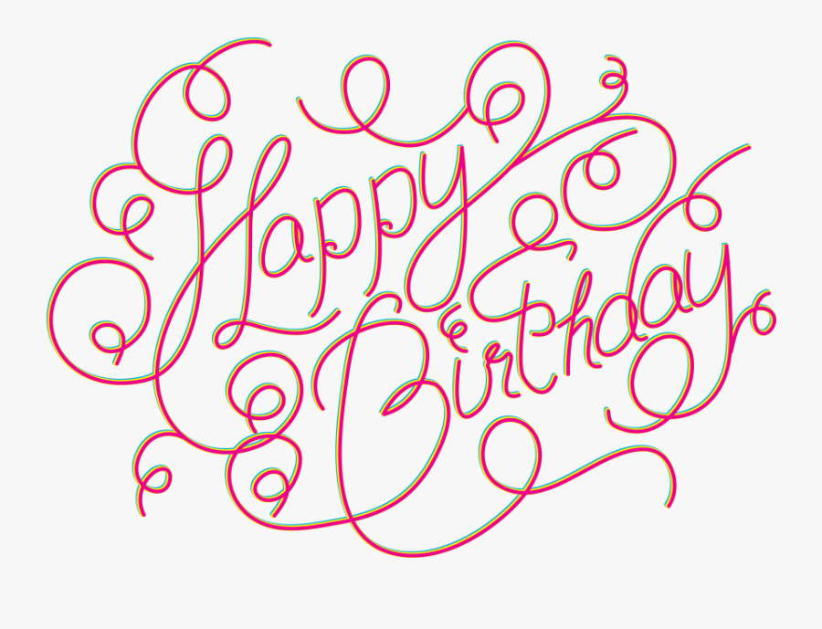 Happy Birthday Girly Fonts Clipart - Calligraphy, Transparent Clipart
