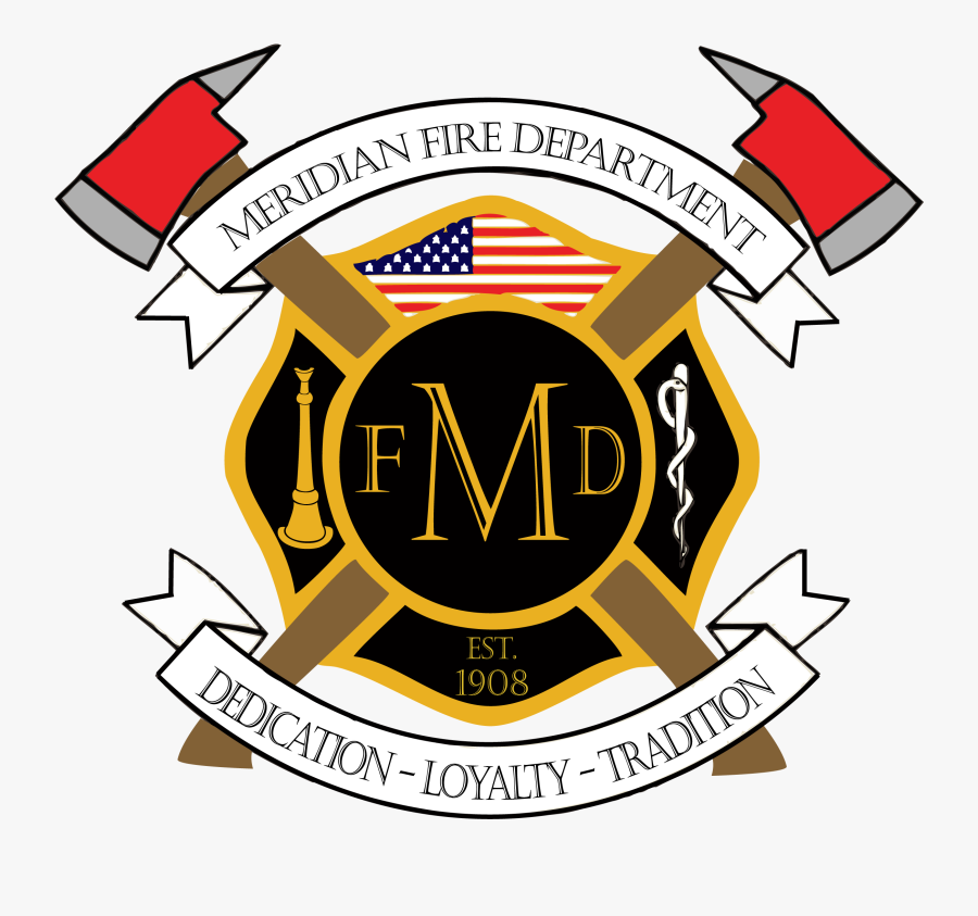 Firefighter Clipart Fire Hall - Meridian Fire Department Logo, Transparent Clipart
