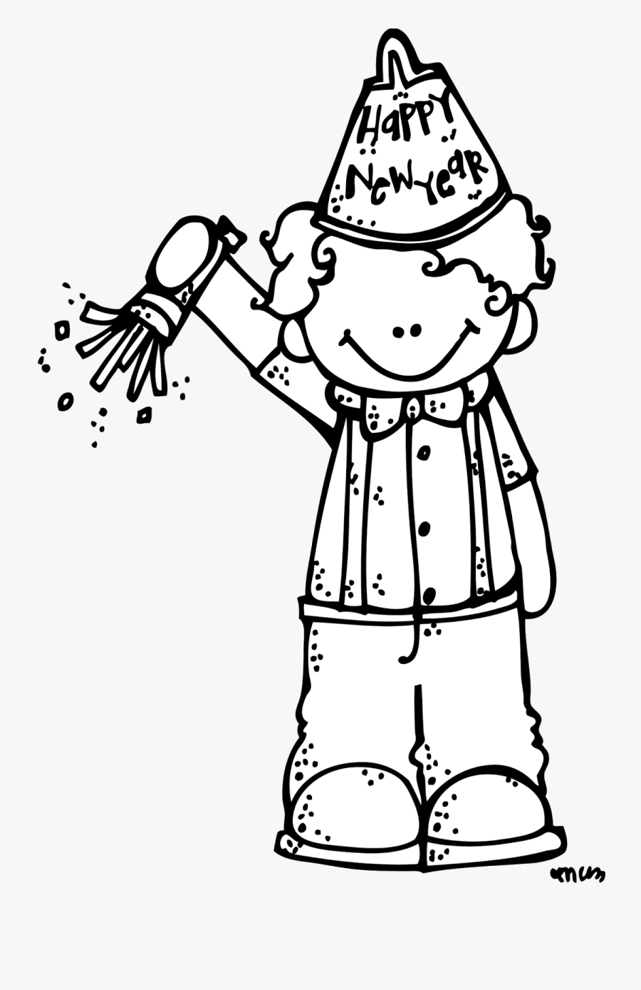 Transparent New Year Clipart Black And White - New Year Interview For Kids, Transparent Clipart