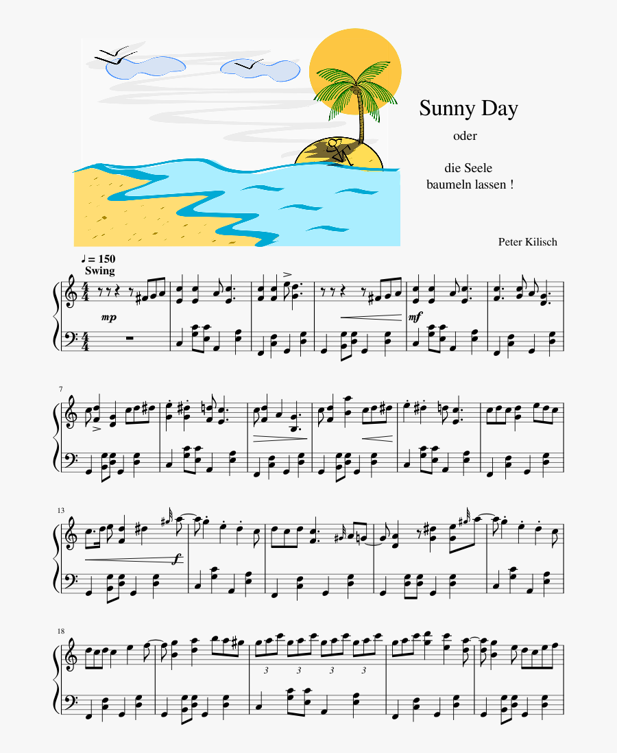 Transparent Sunny Day Background Clipart - Sheet Music, Transparent Clipart