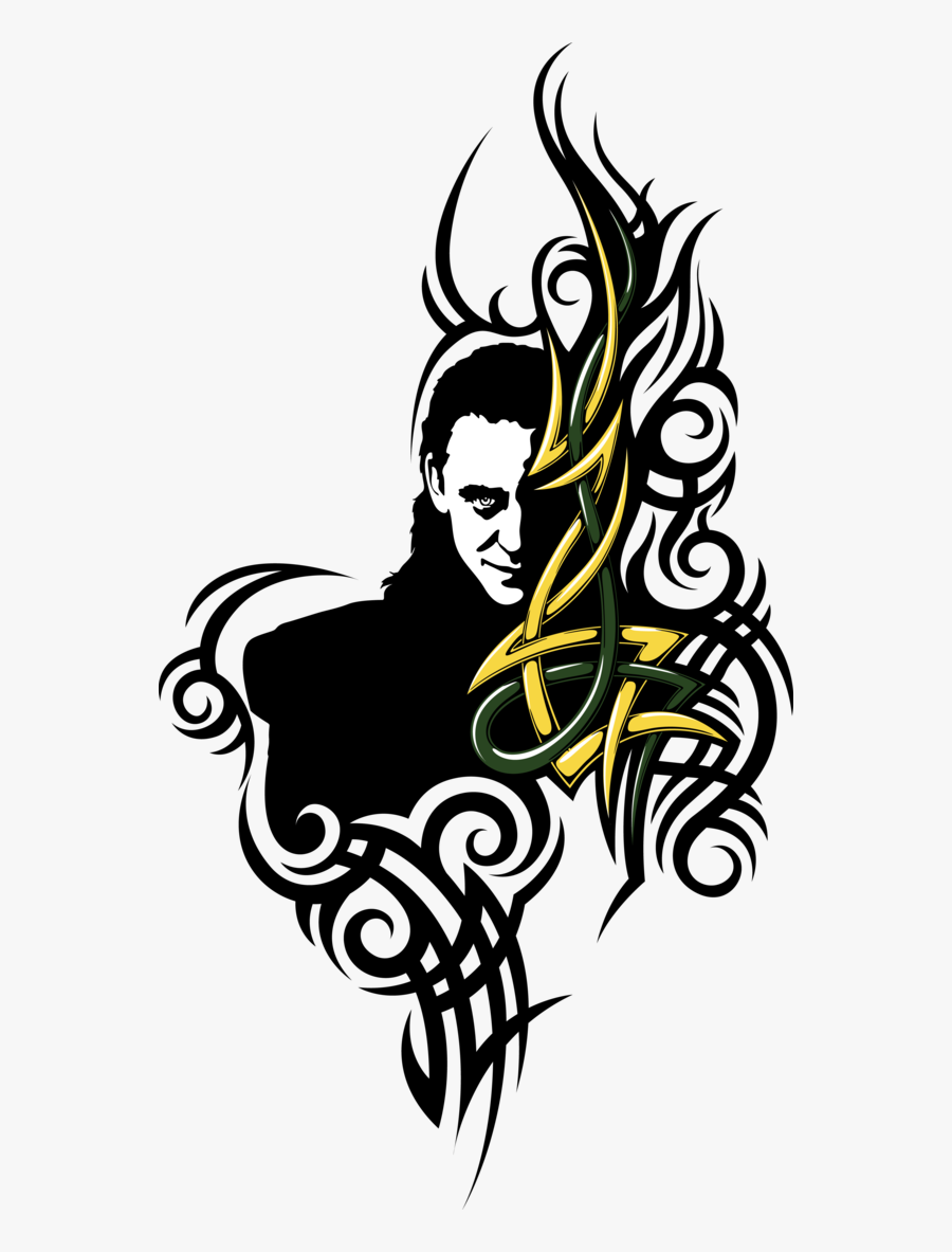 Loki Tattoo Clip Art Drawing - Loki Helmet Black And White, Transparent Clipart