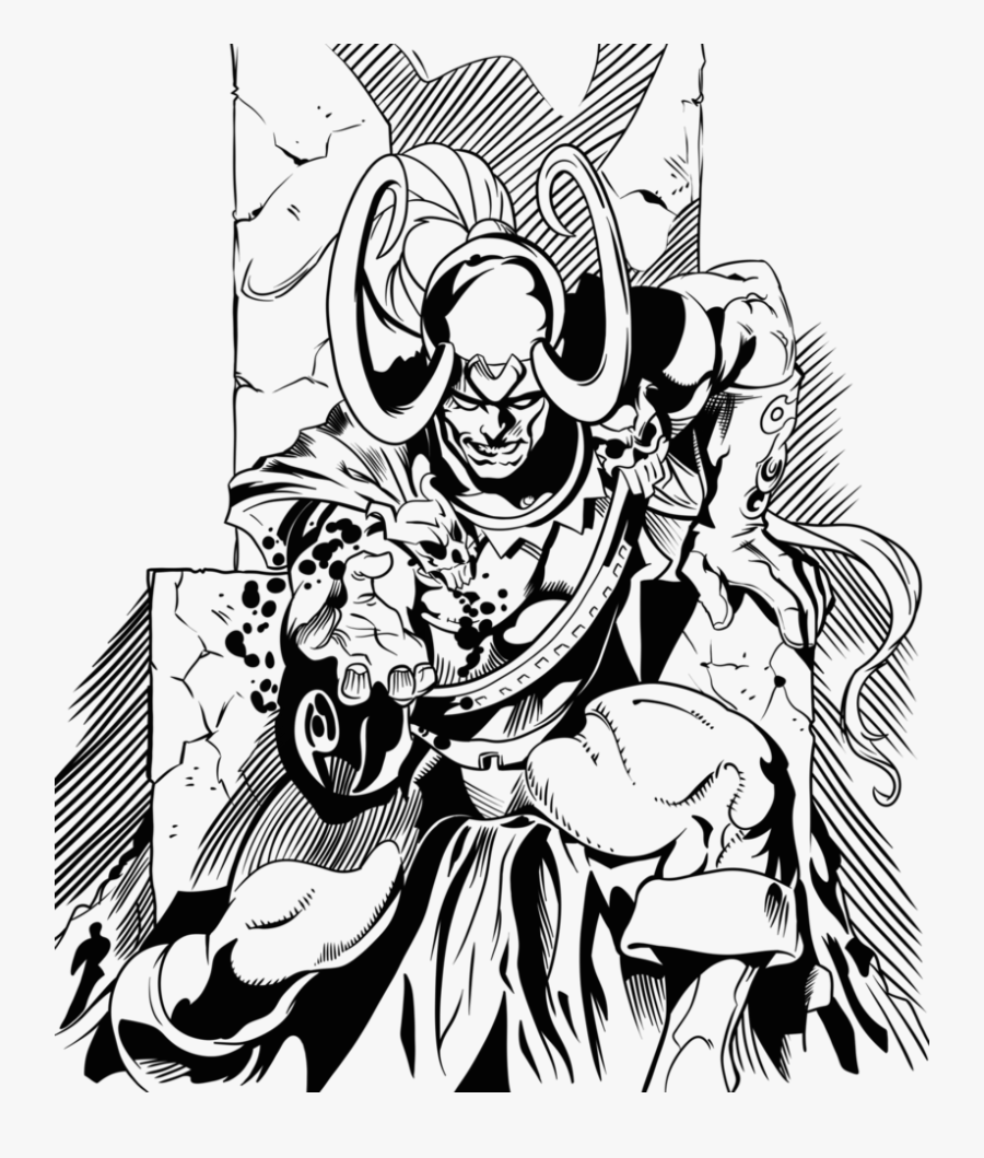 Loki By Puciek On - Loki Ink Drawing, Transparent Clipart