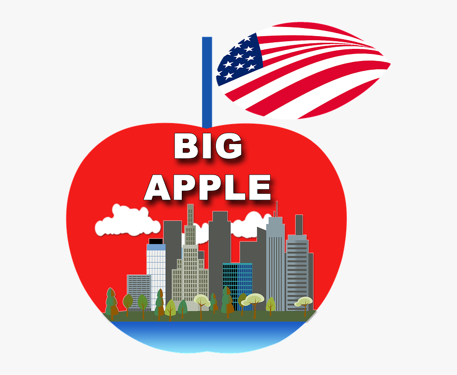 Apple, New York Ny, Manhattan - City Skyline Clip Art, Transparent Clipart