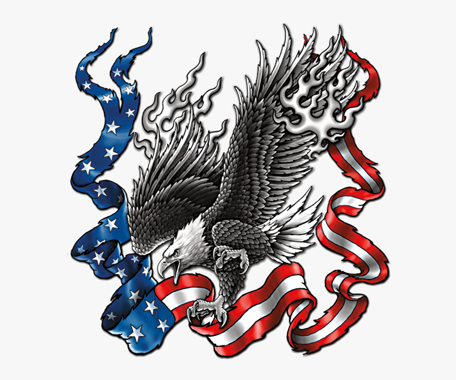 American Ribbon / B & W Eagle - Eagle, Transparent Clipart