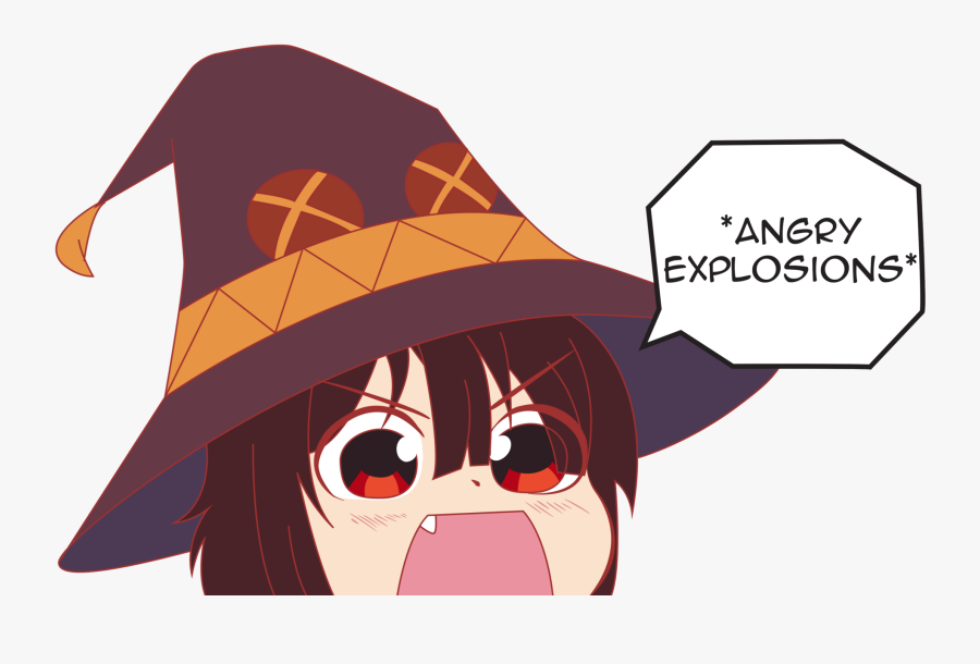Angri Megumin Explosions - Megumin Explosion Meme, Transparent Clipart