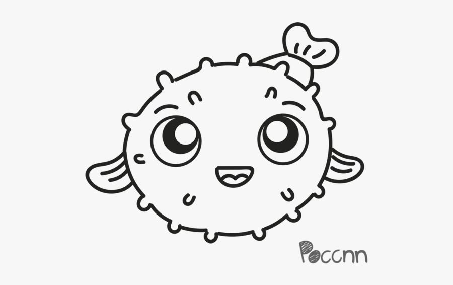 Blowfish Lineart - Spark Plug, Transparent Clipart