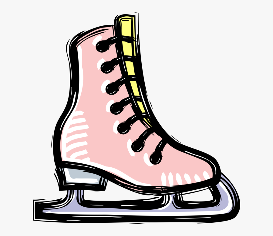 Vector Illustration Of Sport Of Figure Skating Ice - Pink Ice Skates Clipart, Transparent Clipart
