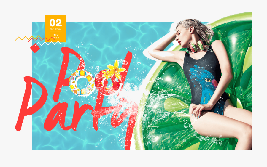 Pool Party Countdown - Girl, Transparent Clipart
