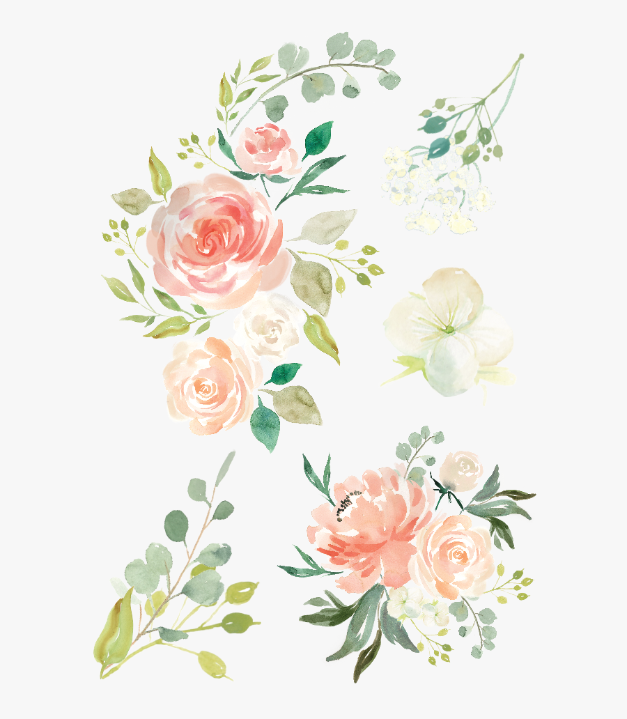 Watercolor Floral Png - Pastel Watercolor Flower Png, Transparent Clipart