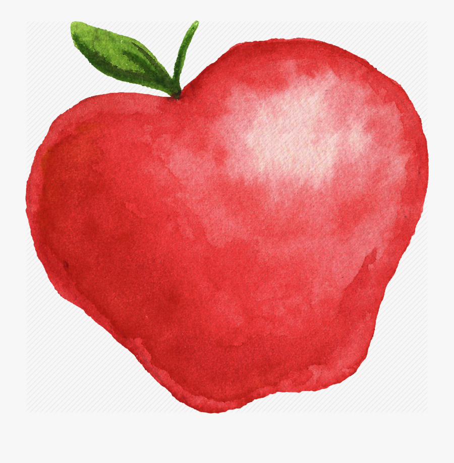 Apple, Cuisine, Food, Fruit, Fruits, Watercolor, Watercolors - Watercolor Apple Clipart Png, Transparent Clipart
