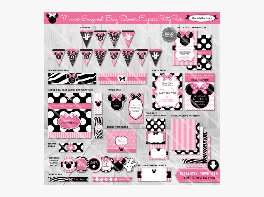Download Minnie Mouse Baby Shower Decorations Clipart - Baby Shower Baby Minnie Mouse Decorations, Transparent Clipart