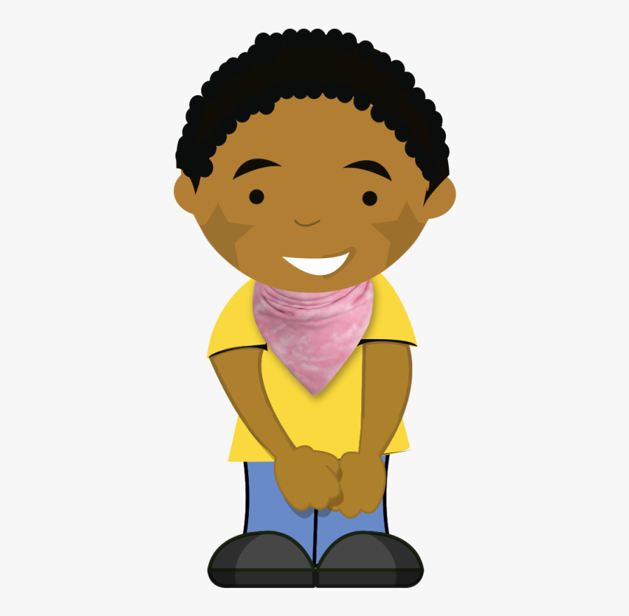 A Girl Wearing A Pink Tie Dye Large Large Bibs - Black Boy Cartoon Transparent, Transparent Clipart