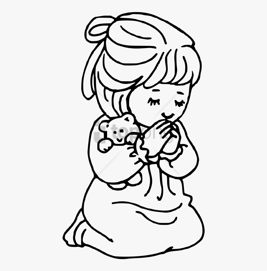 Free Png Drawing Of A Girl Praying Png Image With Transparent - Bible Coloring Pages, Transparent Clipart