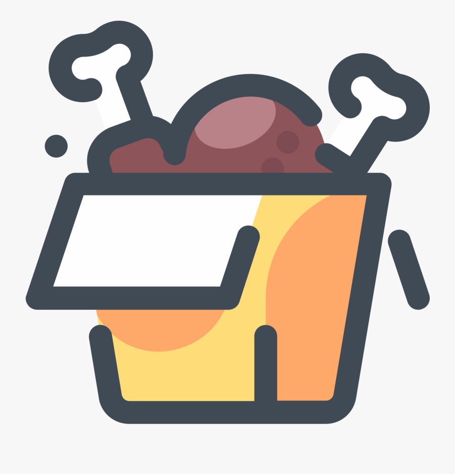 Fried Chicken Icon - Chicken Box Png, Transparent Clipart