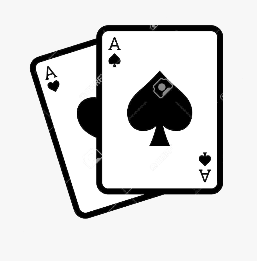 Playing Cards Blackjack Poker With Aces Line Art Icon - Blackjack Icon, Transparent Clipart