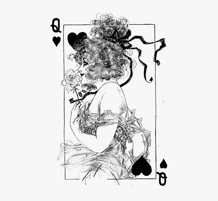 Art,monochrome Photography,artwork - Dama De Copas Desenho, Transparent Clipart
