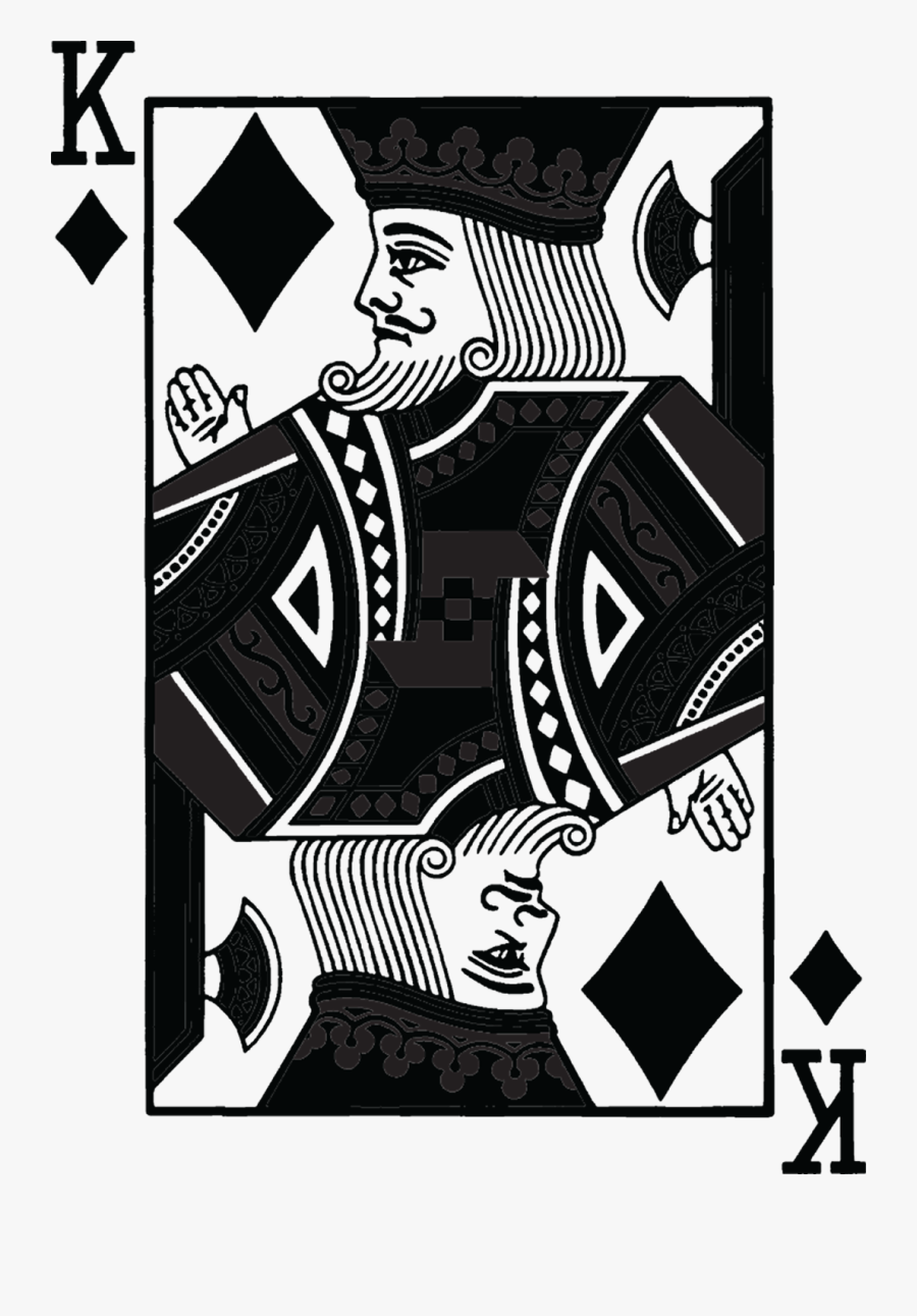 Black King Card - King Diamond Playing Card, Transparent Clipart