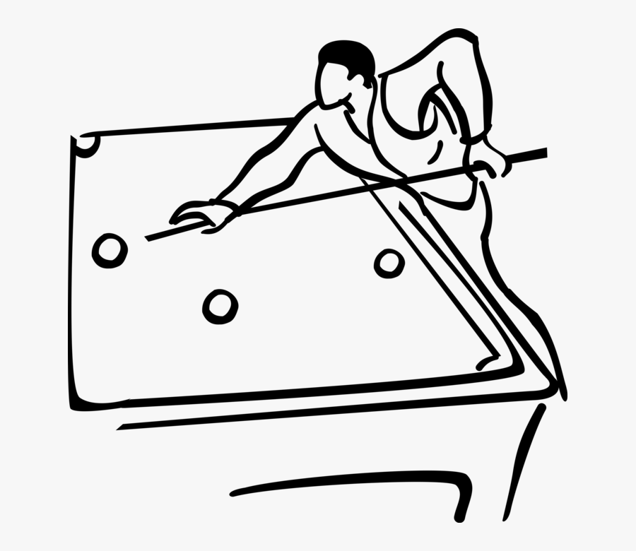 Vector Illustration Of Sport Of Billiards Player Plays