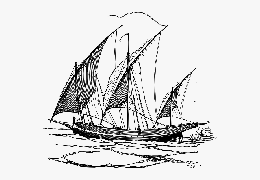 Sailing Ship Clipart Big Boat - Lateen Sails, Transparent Clipart