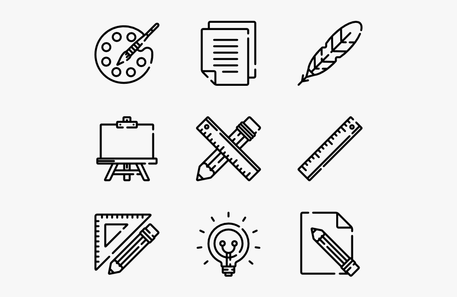 Collection Of Free Paintbrush Vector Flat - Hand Drawn Social Media Icons Png, Transparent Clipart