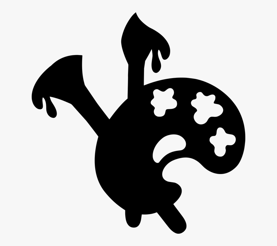 Paint Brush, Silhouette, Black, Paint, Artist - Paint Silhouette Png, Transparent Clipart