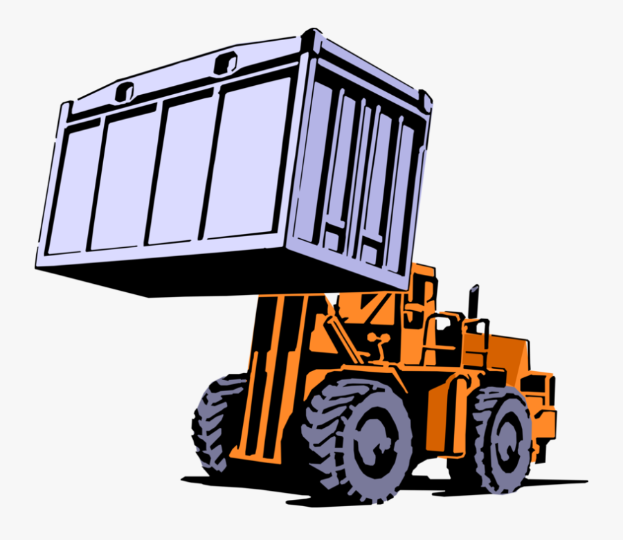 Vector Illustration Of Industrial Warehouseforklift - Forklift Clipart, Transparent Clipart