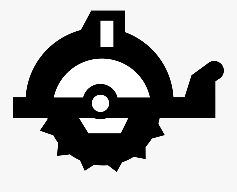 Vector Illustration Of Circular Saw Blade Electric - Emblem, Transparent Clipart