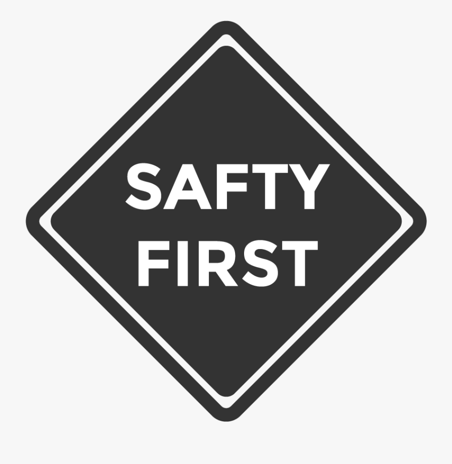 Safety First Black And White, Transparent Clipart